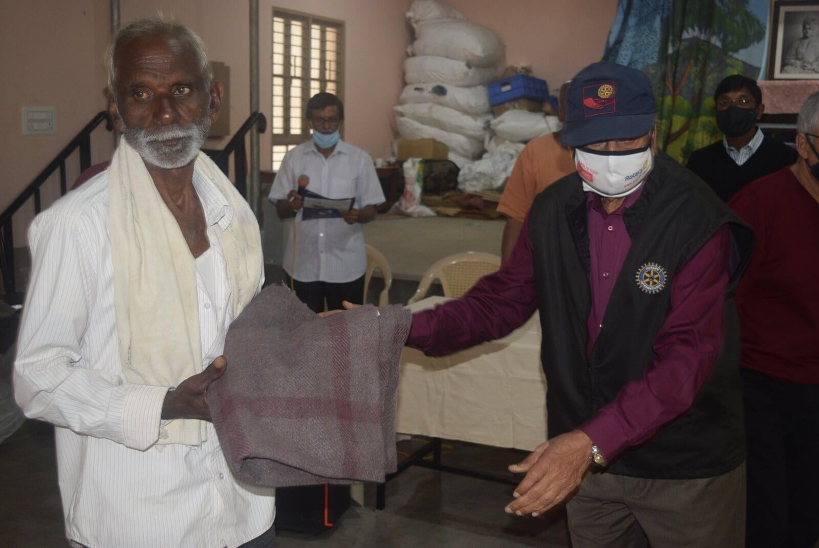 Blanket distribution RAMAKRISHNA MISSION, Shivanahalli